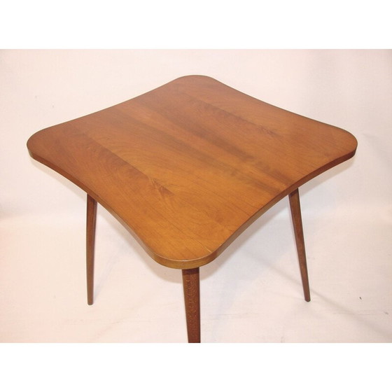 Image 1 of Vintage wooden and glass side table, 1960s