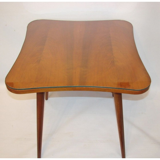 Image 1 of Vintage wooden and glass side table, 1960s