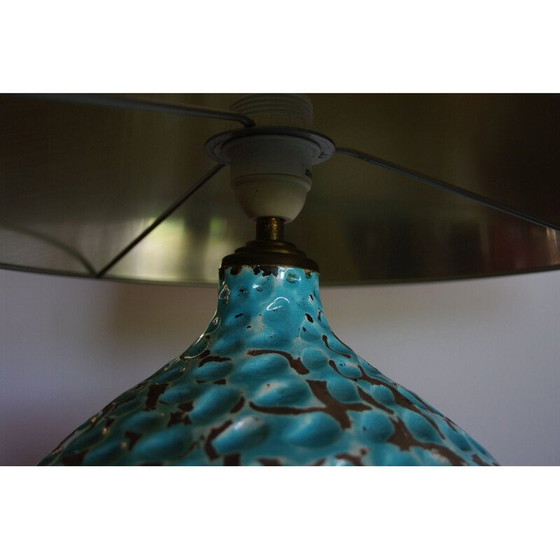 Image 1 of Lampada da tavolo vintage blu di René Hénon