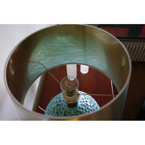 Image 1 of Lampada da tavolo vintage blu di René Hénon