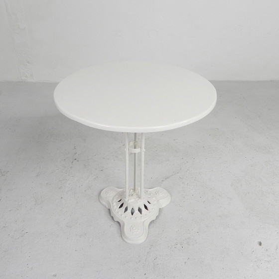 Image 1 of ART DECO BISTRO TABLE, GARDEN TABLE ON CAST IRON BASE, 1930S