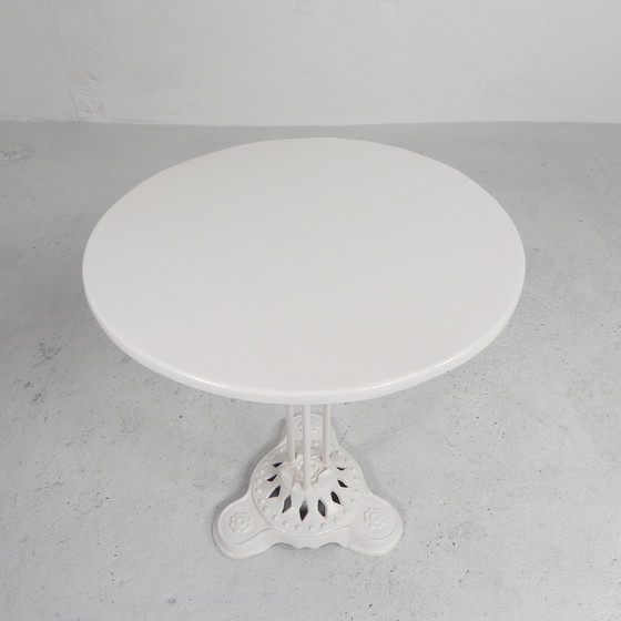 Image 1 of ART DECO BISTRO TABLE, GARDEN TABLE ON CAST IRON BASE, 1930S