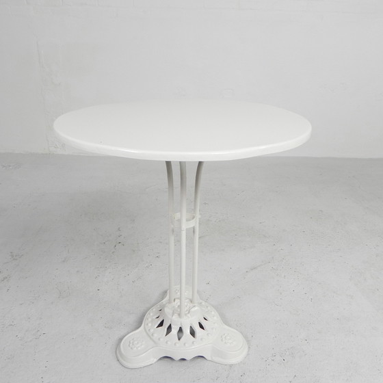 Image 1 of ART DECO BISTRO TABLE, GARDEN TABLE ON CAST IRON BASE, 1930S