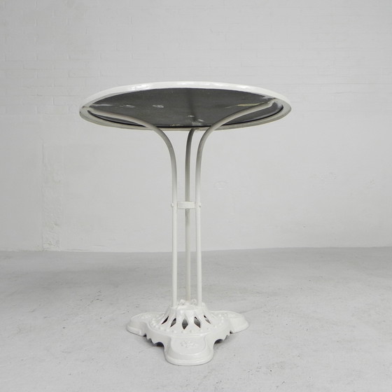 Image 1 of ART DECO BISTRO TABLE, GARDEN TABLE ON CAST IRON BASE, 1930S