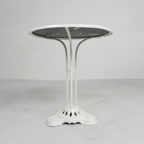 Image 1 of ART DECO BISTRO TABLE, GARDEN TABLE ON CAST IRON BASE, 1930S