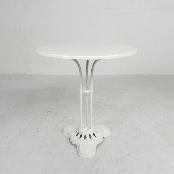 Image 1 of ART DECO BISTRO TABLE, GARDEN TABLE ON CAST IRON BASE, 1930S