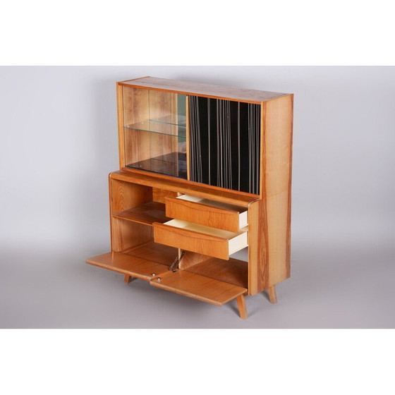Image 1 of Vintage ash wood and glass sideboard by Bohumil Landsman for Jitona Soběslav
