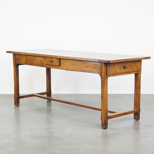 Fruitwood dining table with 3 drawers