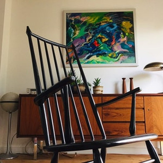 Image 1 of Black Danish Design Rocking Chair