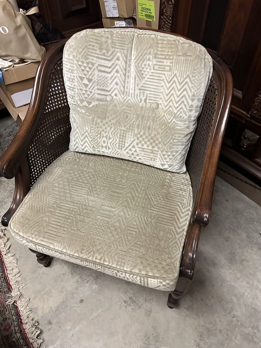 Dutch Chair With Cane Side Upholstery