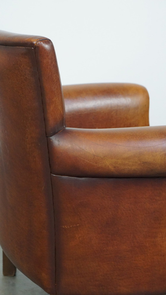 Image 1 of Brown sheep leather armchair/ armchair