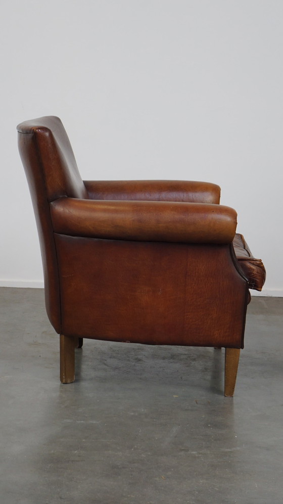 Image 1 of Brown sheep leather armchair/ armchair