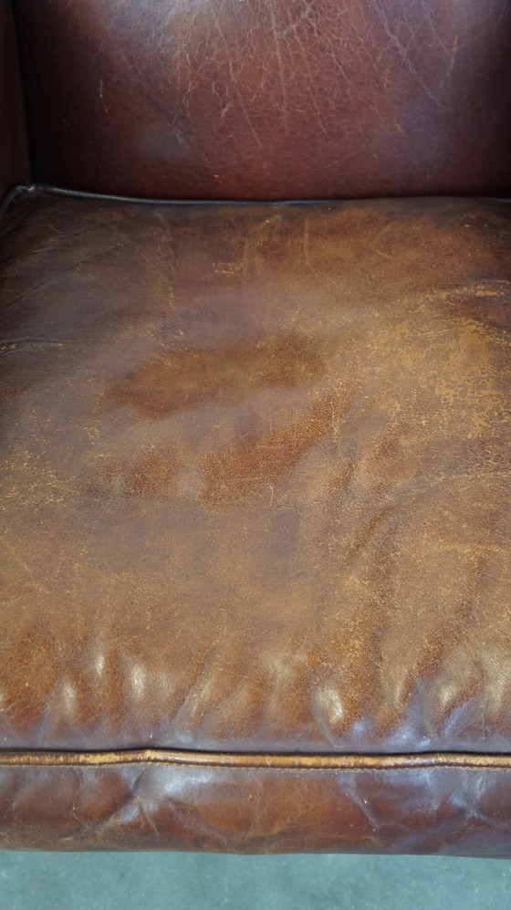 Image 1 of Brown sheep leather armchair/ armchair