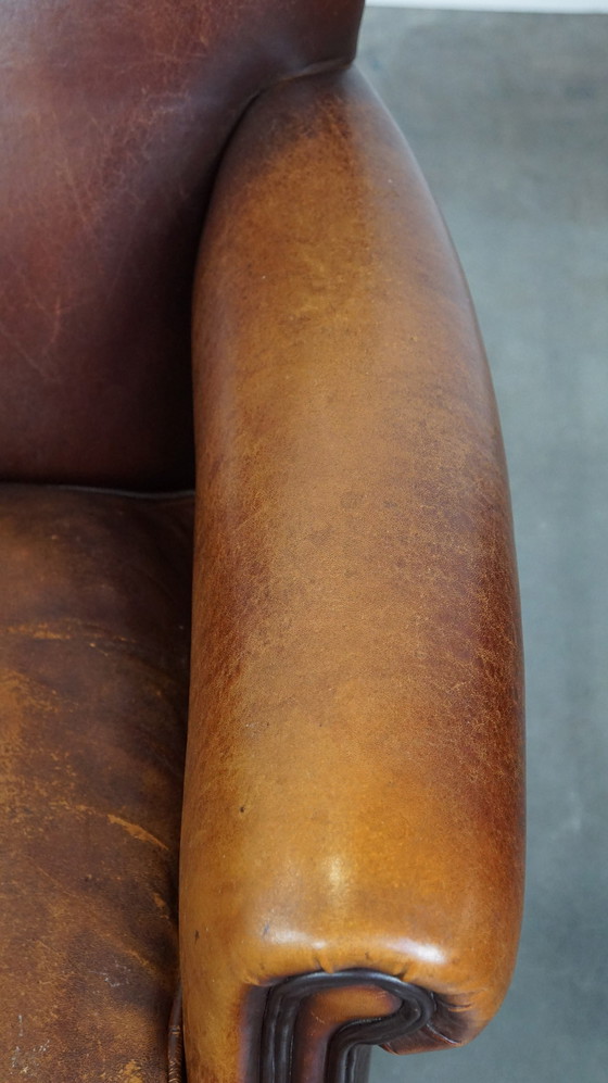 Image 1 of Brown sheep leather armchair/ armchair