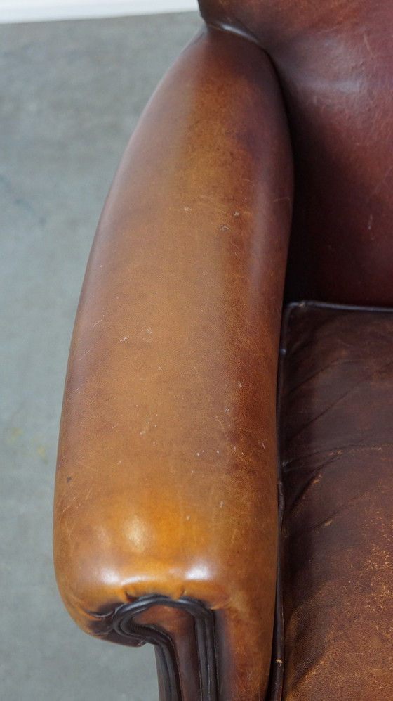 Image 1 of Brown sheep leather armchair/ armchair