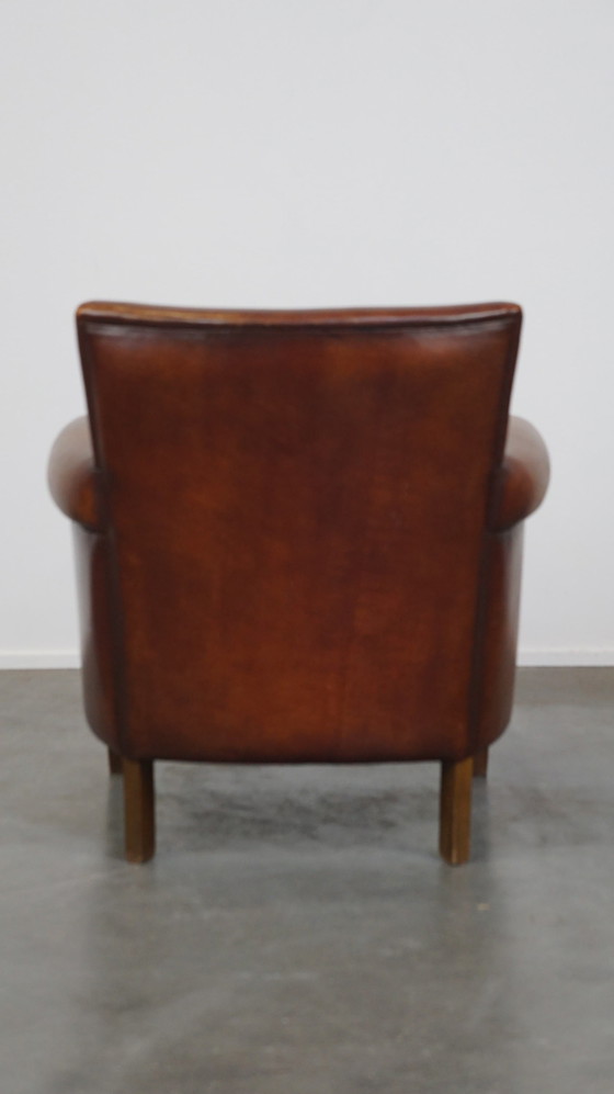 Image 1 of Brown sheep leather armchair/ armchair