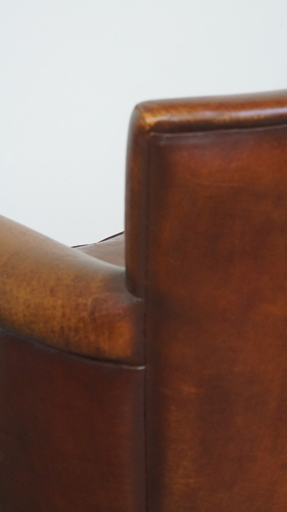 Image 1 of Brown sheep leather armchair/ armchair