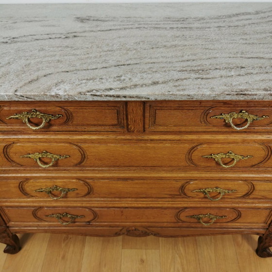 Image 1 of Vintage French Sideboard Dresser Dresser, Chest of Drawers With Marble Top