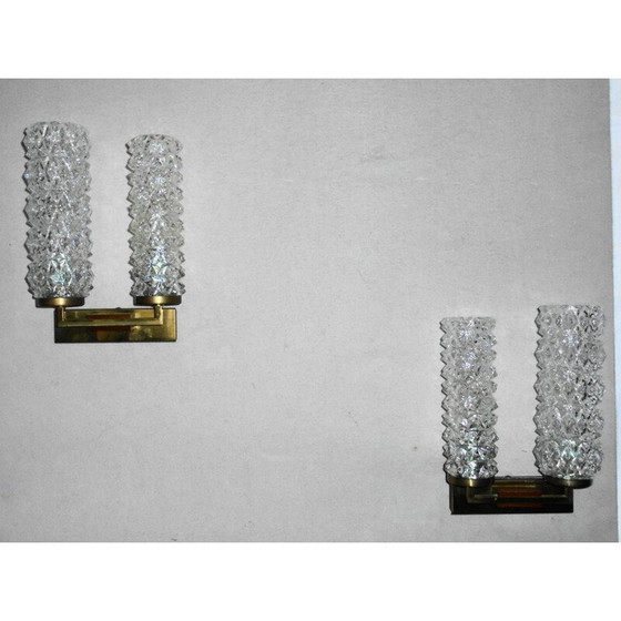 Image 1 of Pair of vintage Scandinavian teak wall lamps, 1970s