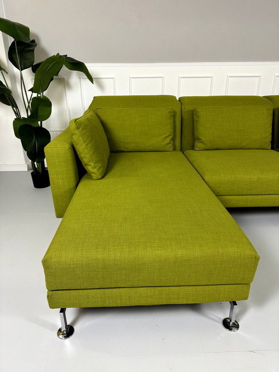 Image 1 of Brühl Moule corner sofa fabric sofa couch green exhibition piece