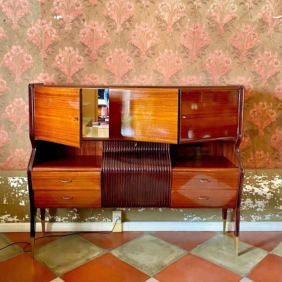 Image 1 of 1X Rosewood Italian Sideboard By Osvaldo Borsani