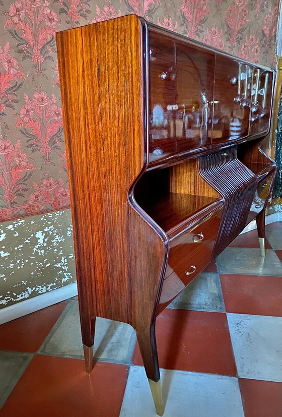 Image 1 of 1X Rosewood Italian Sideboard By Osvaldo Borsani