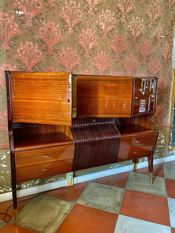 Image 1 of 1X Rosewood Italian Sideboard By Osvaldo Borsani