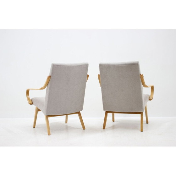 Image 1 of Pair of vintage beechwood armchairs by Jaroslav Smidek for Ton, Czechoslovakia 1960