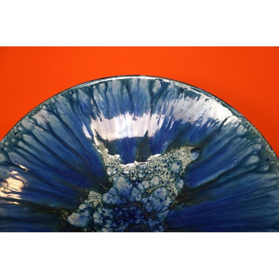 Image 1 of Targa murale vintage in ceramica blu, Germania 1970