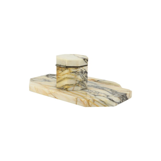 Image 1 of Art Deco Marble Inkpot