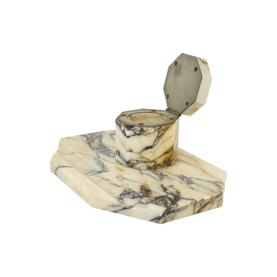 Image 1 of Art Deco Marble Inkpot