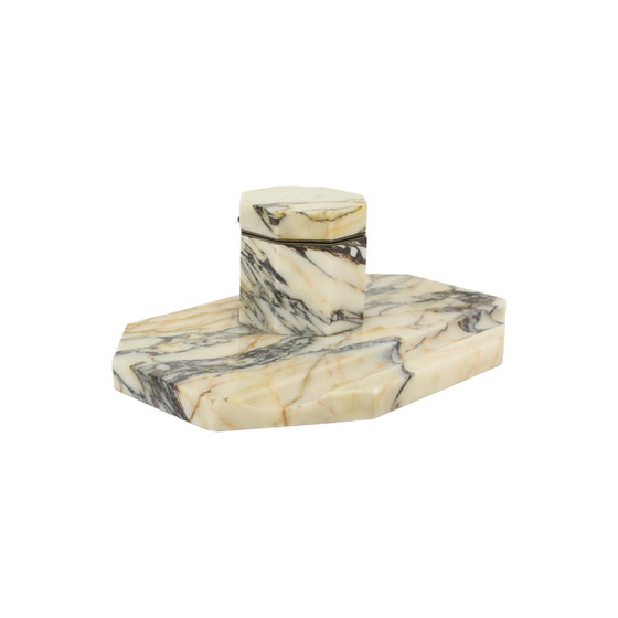 Image 1 of Art Deco Marble Inkpot