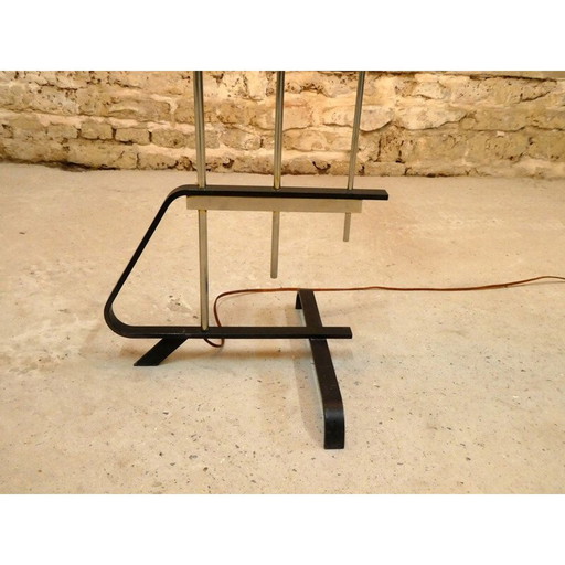 Vintage chrome and opaline metal floor lamp, 1960