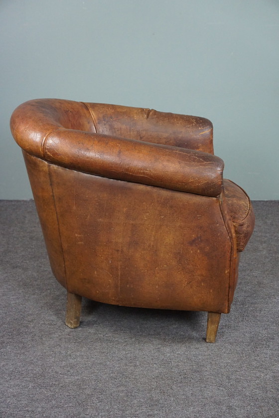 Image 1 of Sheep leather club armchair