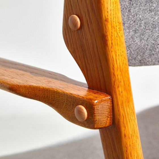 Image 1 of Set of 5 vintage oakwood armchair with wool upholstery model 49 by Erik Buch for O.D. Møbler, 1960s