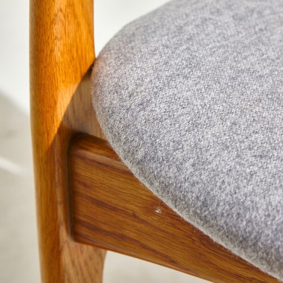 Image 1 of Set of 5 vintage oakwood armchair with wool upholstery model 49 by Erik Buch for O.D. Møbler, 1960s