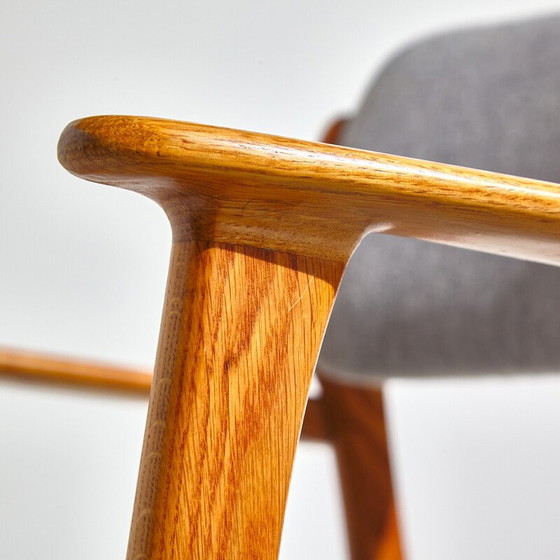 Image 1 of Set of 5 vintage oakwood armchair with wool upholstery model 49 by Erik Buch for O.D. Møbler, 1960s