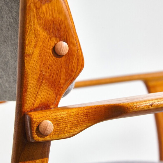 Image 1 of Set of 5 vintage oakwood armchair with wool upholstery model 49 by Erik Buch for O.D. Møbler, 1960s
