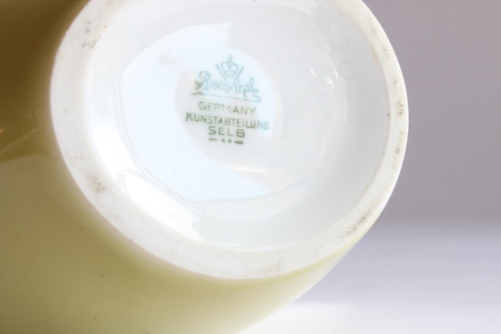 Image 1 of Beate Kuhn Organic Yellow Porcelain Vase For Rosenthal Kunstabteilung Selb, 1950S.