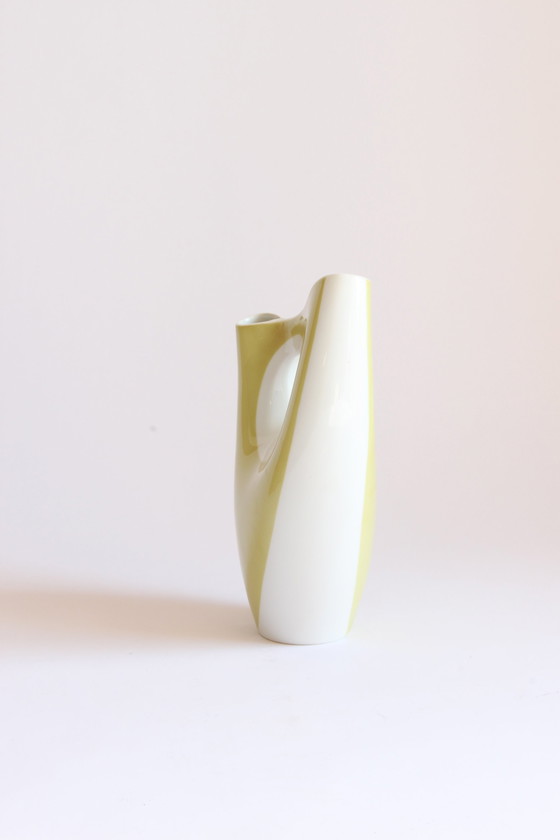 Image 1 of Beate Kuhn Organic Yellow Porcelain Vase For Rosenthal Kunstabteilung Selb, 1950S.