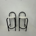 Set of 2 1980s bar stools post modern minimalist design
