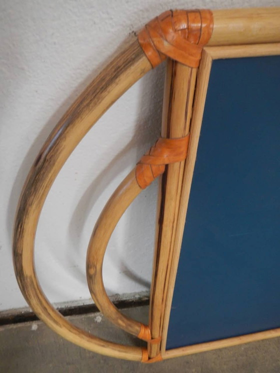 Image 1 of Mirror With Rattan Frame 1970