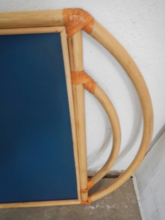 Image 1 of Mirror With Rattan Frame 1970