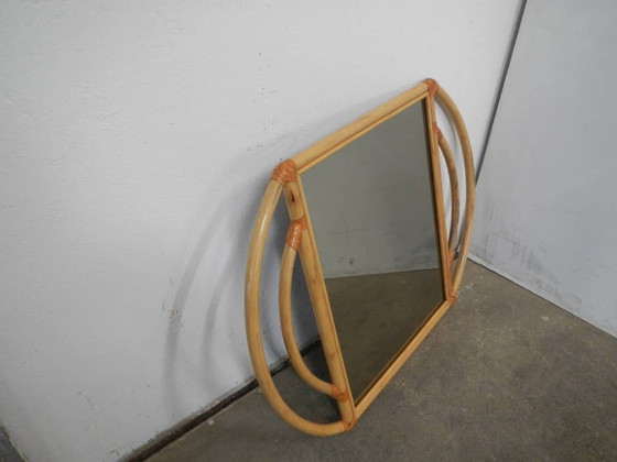 Image 1 of Mirror With Rattan Frame 1970