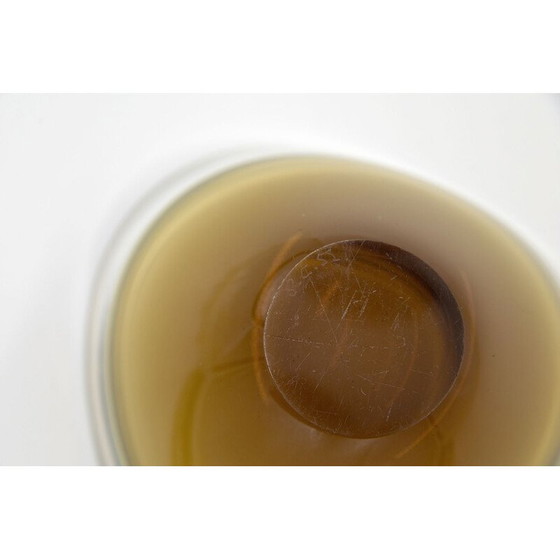 Image 1 of Ciotola vintage scandinava in vetro marrone dorato di Sommerso, 1950