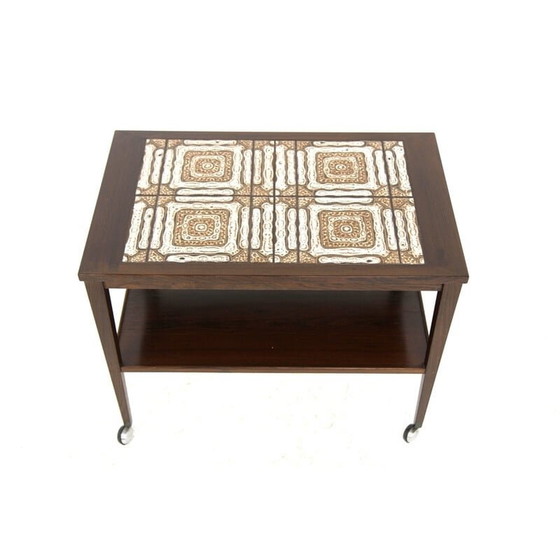 Image 1 of Vintage rosewood and ceramic serving table, Denmark 1960