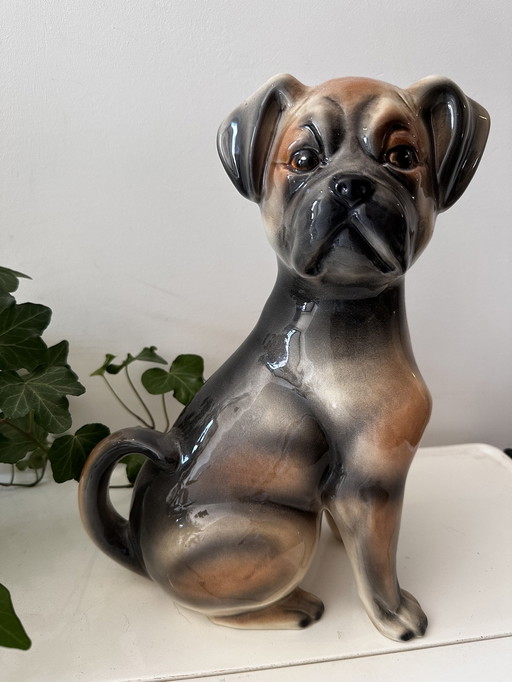 Statue de chien en porcelaine italienne