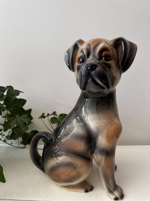 Statue de chien en porcelaine italienne