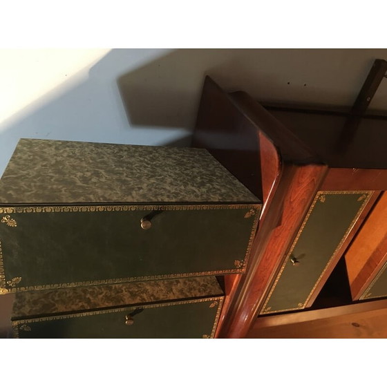 Image 1 of Scatola da notaio vintage in legno massello di ciliegio "felix monge"