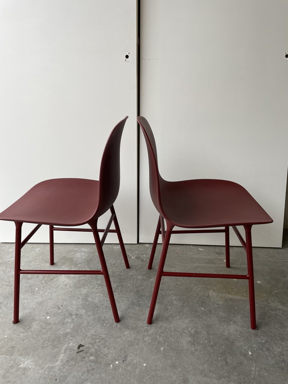 Image 1 of 2x Normann Copenhagen Form Chair Steel - Red